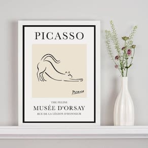 Quadro Poster Picasso - The Feline 24X18Cm - Com Vidro