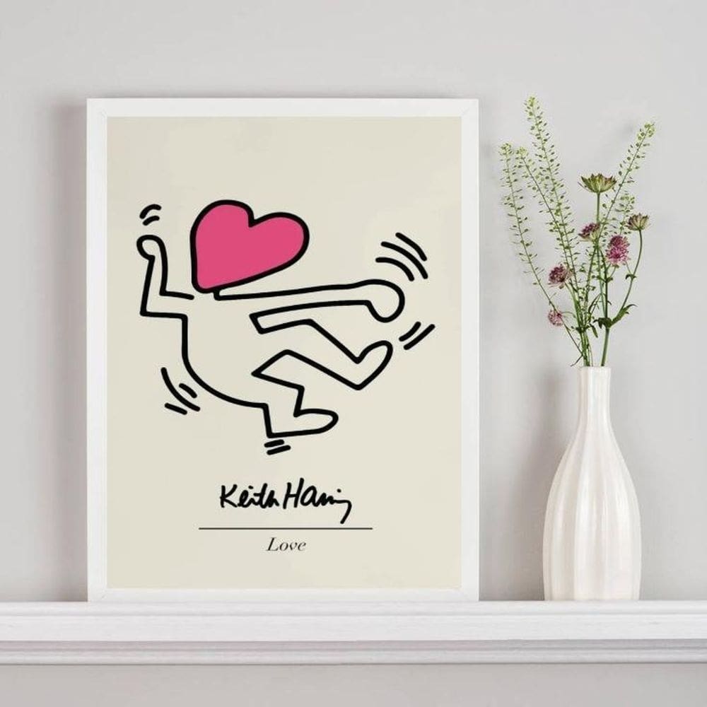 Quadro Keith Haring - The Love 33X24Cm - Com Vidro