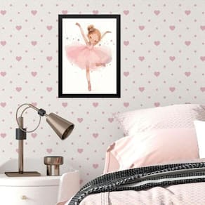 Quadro Infantil Bailarina Menininha 24X18Cm - Com Vidro