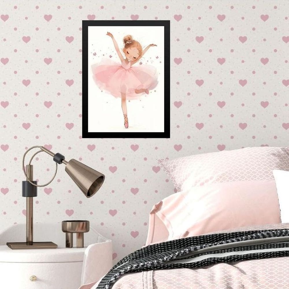 Quadro Infantil Bailarina Menininha 33X24Cm