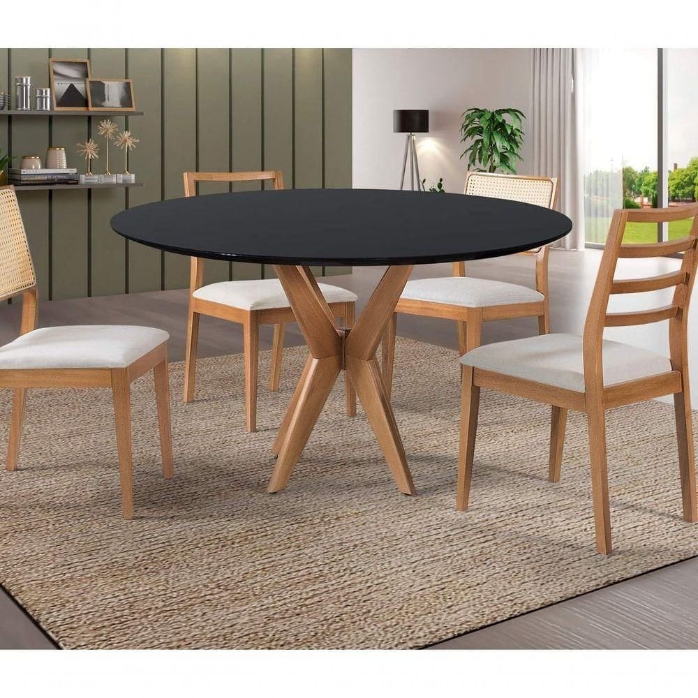 Mesas De Jantar Pandora Cor Preto Diâmetro 90cm