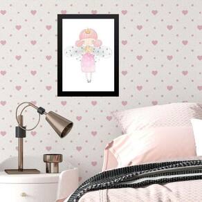 Quadro Infantil Fadinha Estrelinha 24X18Cm - Com Vidro