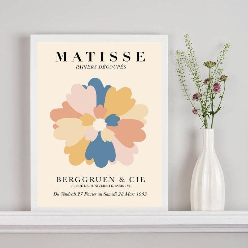 Quadro Poster Matisse - A Flor 24X18Cm - Com Vidro
