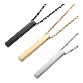 Corrente Masculina Aço Inox Varios Tamanhos Pingente Barra