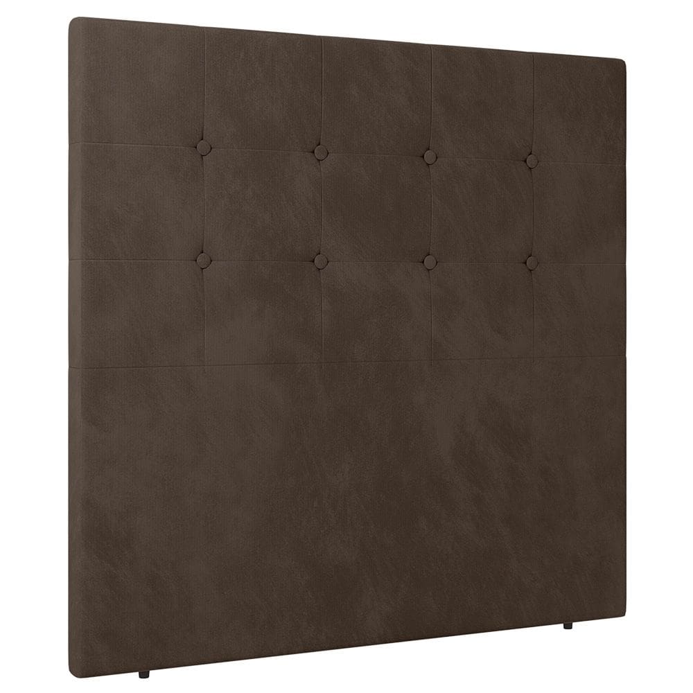 Cabeceira Cama Box Casal Luana 140cm Veludo Marrom - Desk Design