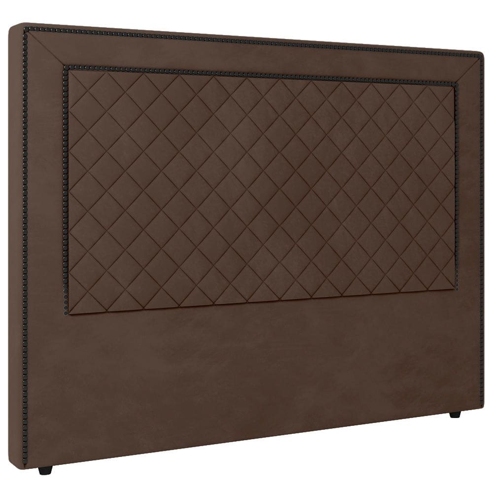 Cabeceira Cama Box Casal Ariza 140cm Veludo Marrom - Desk Design
