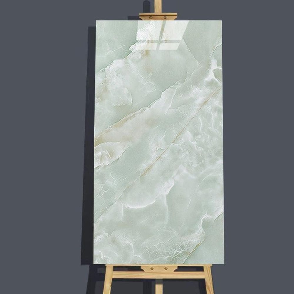 Placa Adesiva de Parede 30x60cm 3d Mármore Branco Esmeralda