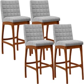 Kit 04 Banquetas Altas Cozinha B04 Bouclê Cinza