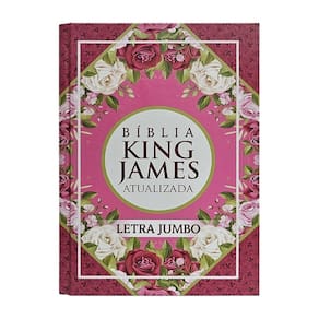 Bíblia jumbo kja - capa dura - rosa geométrica