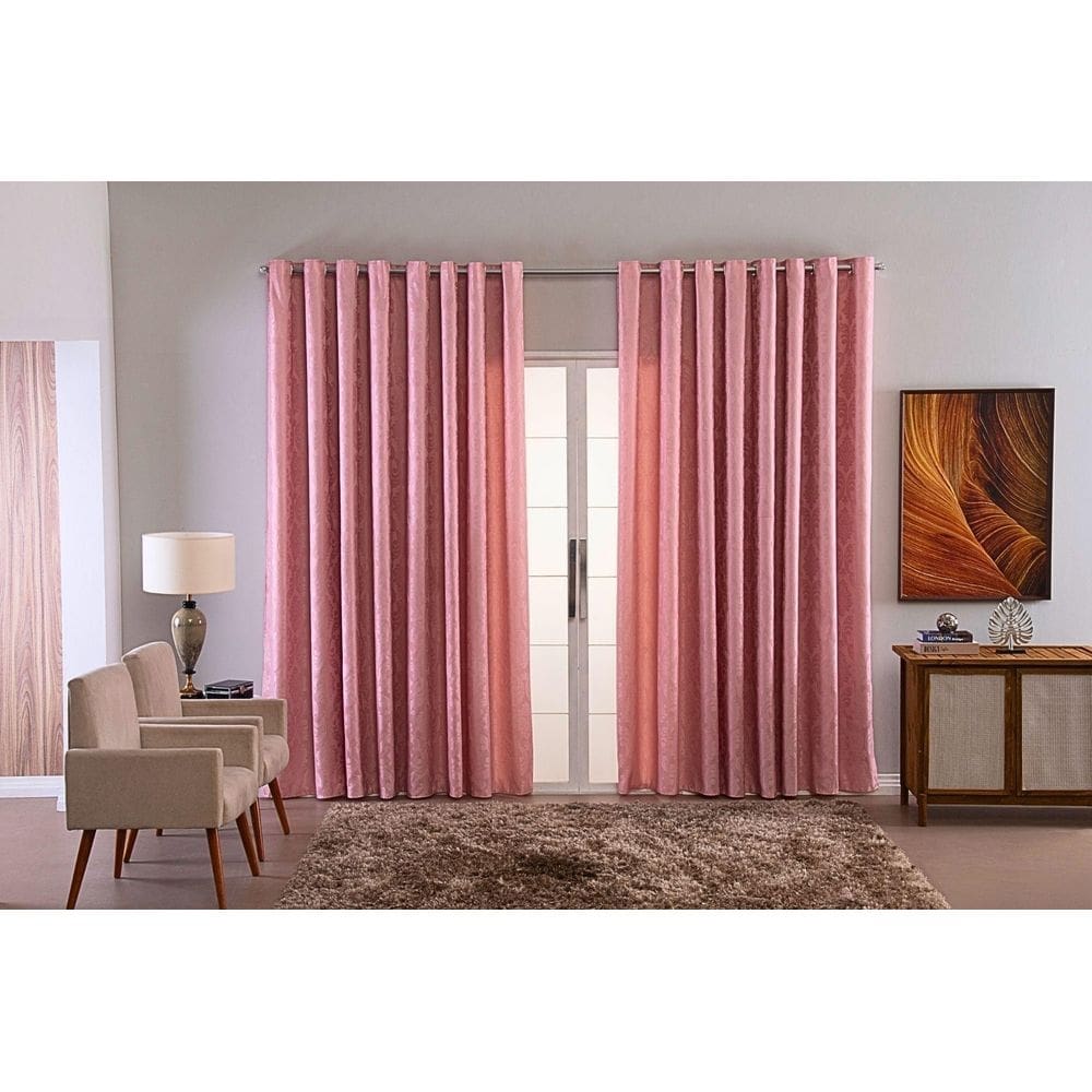 Cortina Jacquard Luxo Em Tecido Semi Blackout Sala 6,00X2,80
