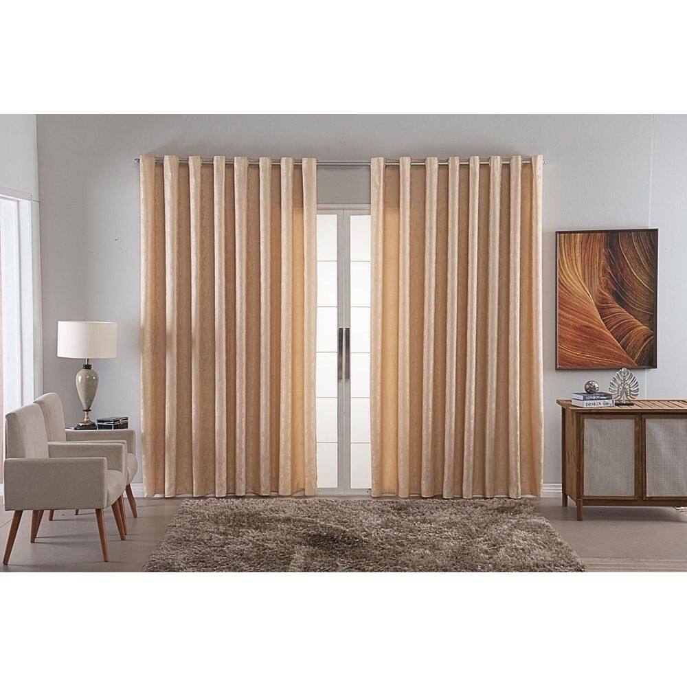 Cortina Jacquard Luxo Em Tecido Semi Blackout Sala 6,00X2,80