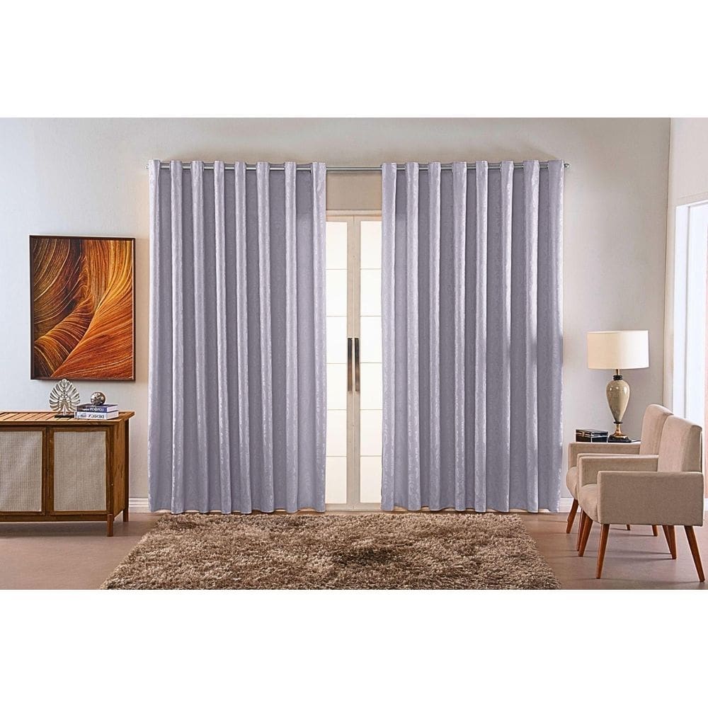 Cortina Jacquard Luxo Em Tecido Semi Blackout Sala 6,00X2,80