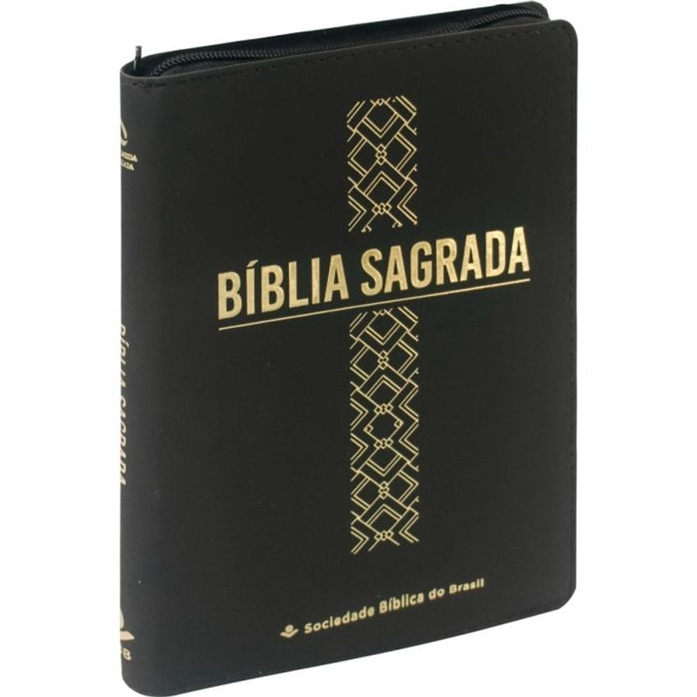 Bíblia Sagrada - Linha Ouro - Preta - Ziper - NAA - SBB