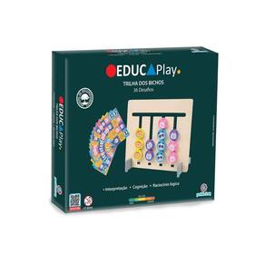 Jogo Trilha Dos Bichos Brinquedo De Madeira Da Polibrinq