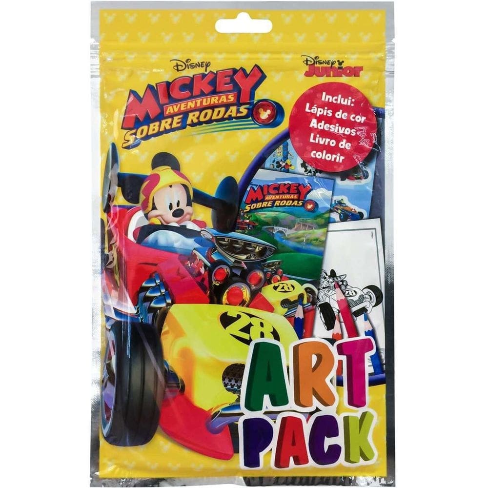Livro Infantil Colorir Mickey Art Pack Com Adesivos E Lápis