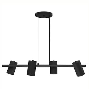 Lustre Pendente Taschibra Foccus Preto Para 4 Lâmpadas Bivolt