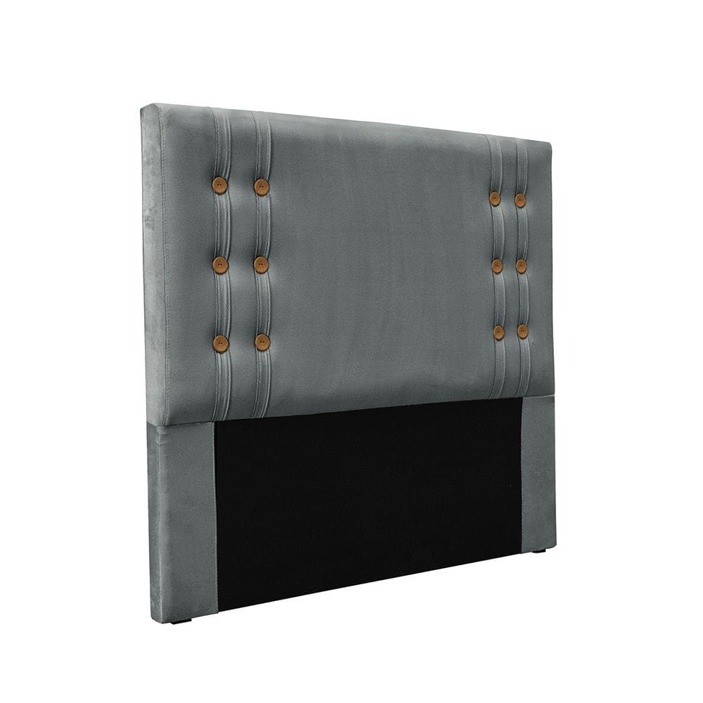 Cabeceira Cama Box Solteiro 90cm e Recamier Gênova Veludo Cinza S04 - D`Rossi