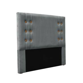 Cabeceira Cama Box Casal 140cm e Recamier Gênova Veludo Cinza S04 - D`Rossi