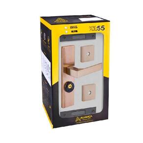 fechadura tetra quadratta reta 3x1 espelho 55mm latonado alianca