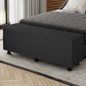 Baú Sapateira Estofada Queen Size Venus Corino SkyBox