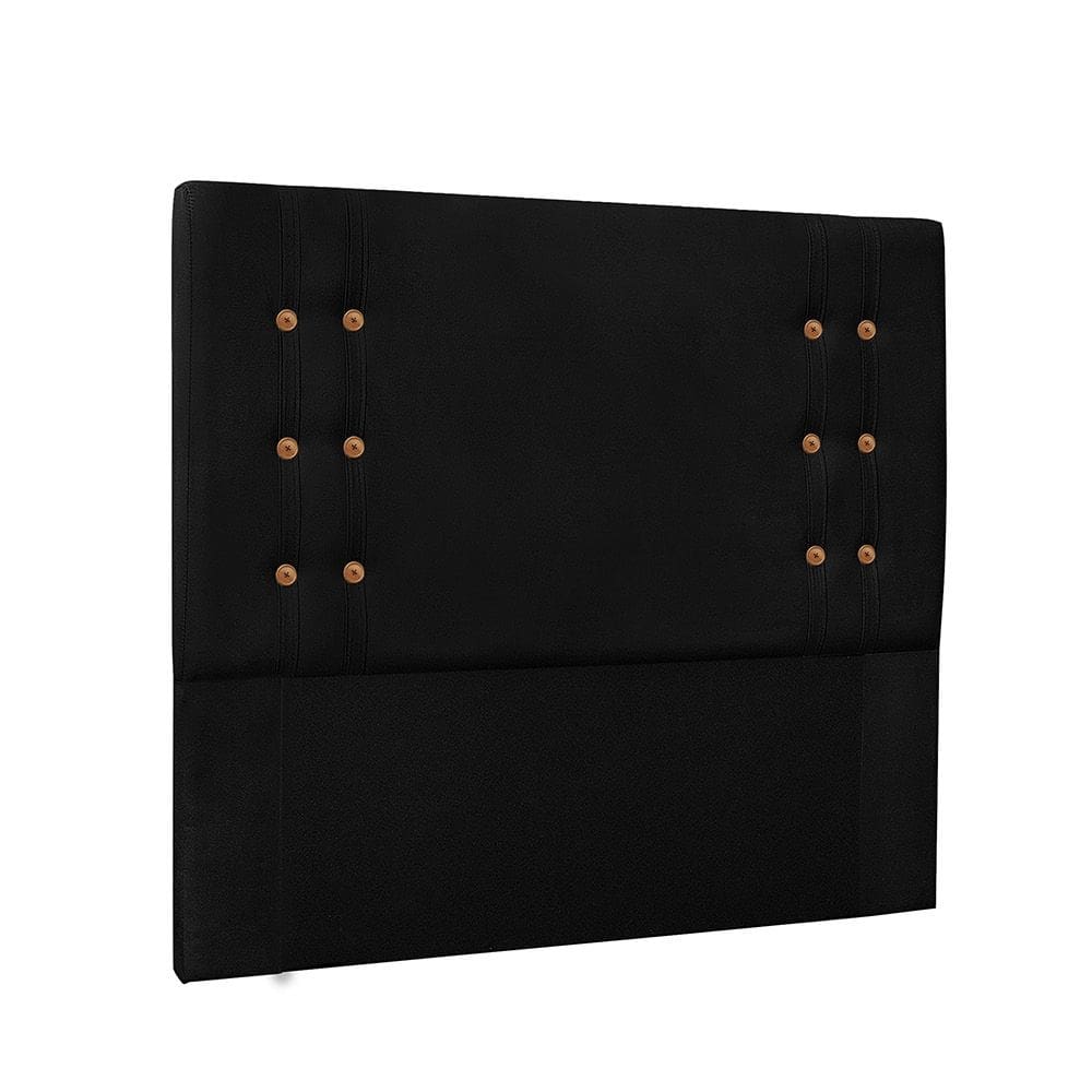 Cabeceira Cama Box King 195cm e Recamier Gênova Suede Preto S04 - D`Rossi