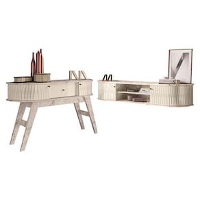 Rack Bancada Suspensa Algarve com Aparador Estoril Calacata Off White - Madetec