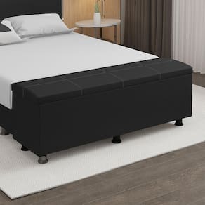 Baú Sapateira Estofada Queen Size 160 cm Terra Corino SkyBox