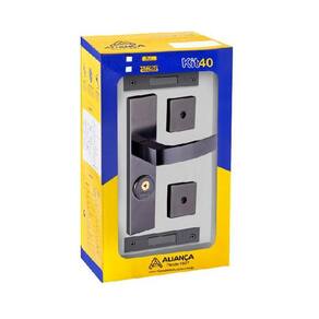 fechadura tetra quadratta curva 3x1 espelho s40 preto fosco alianca