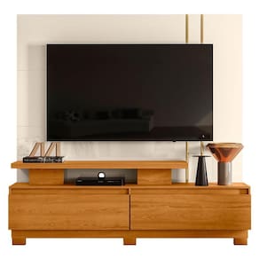 Estante Home Theater New Apolo com Pés Cinamomo Off White - Madetec