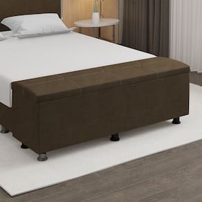 Baú Sapateira Estofada King Size Terra Veludo SkyBox