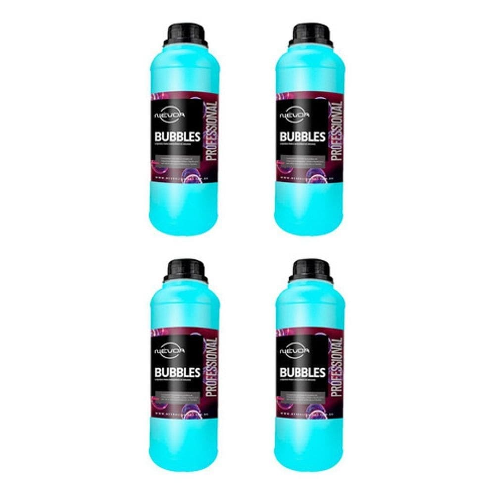 Kit 4 Liquidos Para Bolhas De Sabão Bubbles 1 Litro Nevoa
