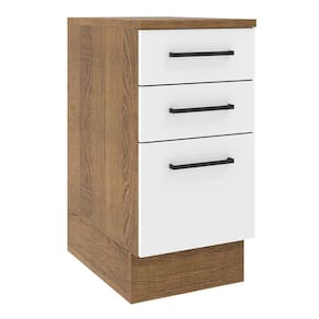 Balcão Agata 40 Cm 3 Gavetas - Rustic/branco Rustic/branco