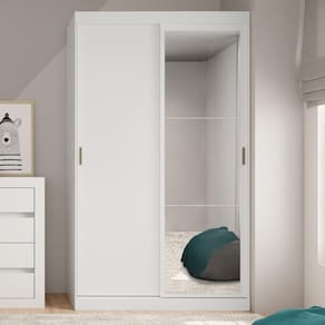 Guarda Roupa Infantil 2 Portas 2 Gav Espelho Branco