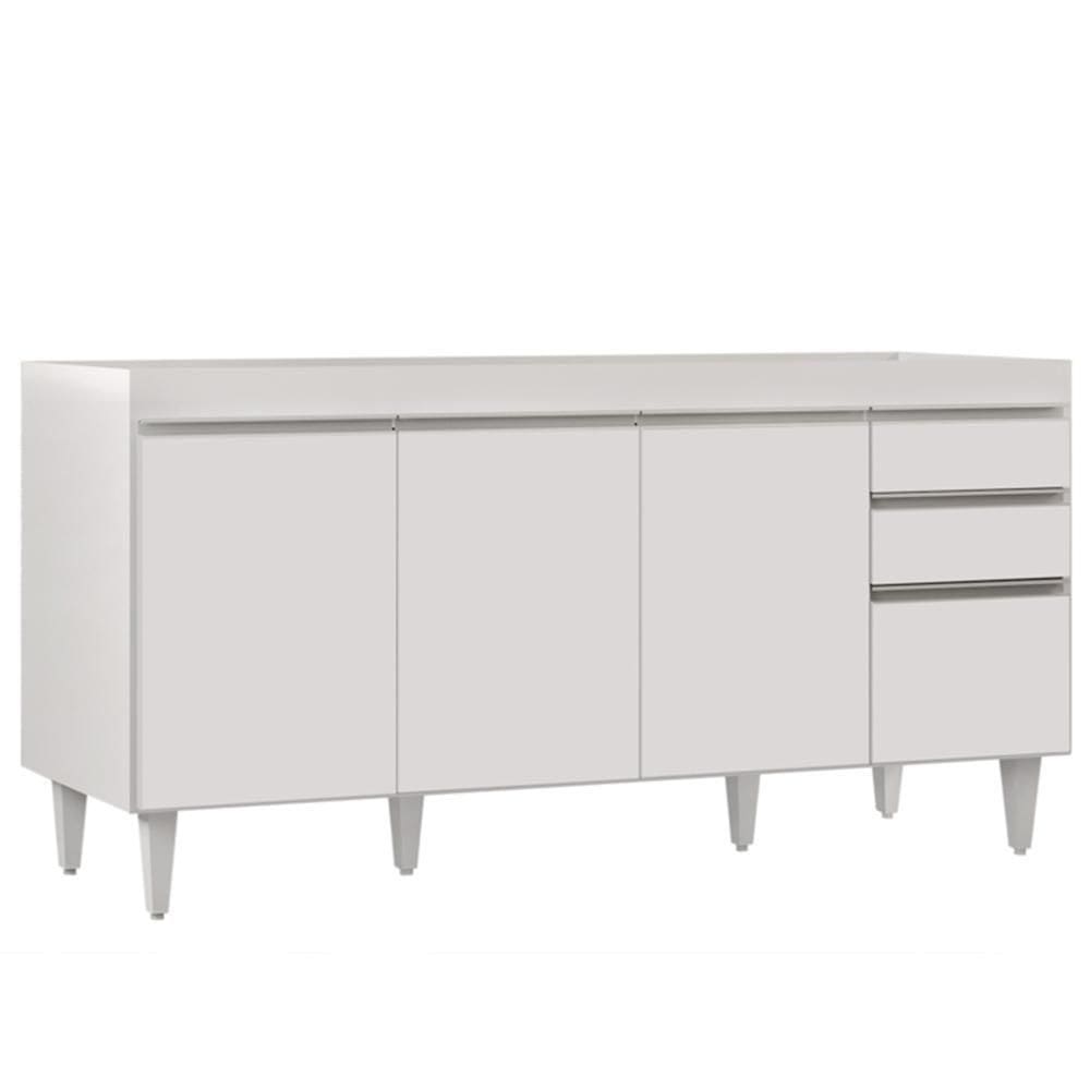 Balcão Gabinete 160Cm 4 Portas Arkansas Branco