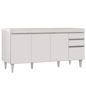 Balcão Gabinete 160Cm 4 Portas Arkansas Branco