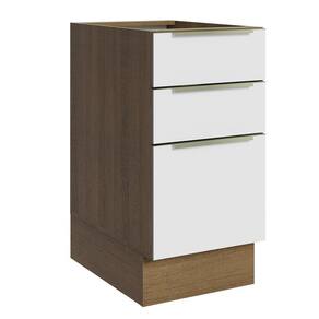 Balcão 40 Cm 3 Gavetas (sem Tampo) Rustic/Branco Veludo