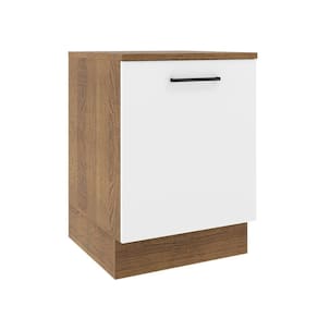 Balcão Agata 60 Cm 1 Porta - Rustic/branco Rustic/branco