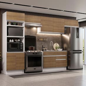 Cozinha Completa 350001 Com Armário E Balcão Branco/Rustic