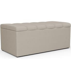 Calçadeira Recamier Baú Solteiro 100X50 Cm Bege