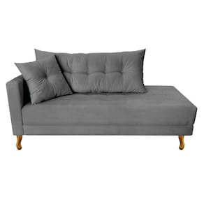 Recamier Azura 160cm Com Almofada Lado Direito Cor Cinza