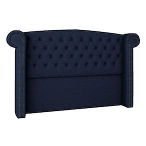 Cabeceira Solteiro Lyon P04 100 Cm Suede Azul Marinho