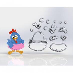 Cortador Galinha Pintadinha Rosa Modular Tamanho 13 Cm