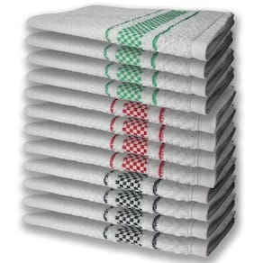 12 Panos De Prato Atoalhado Felpudo Premium Pr+vm+vd