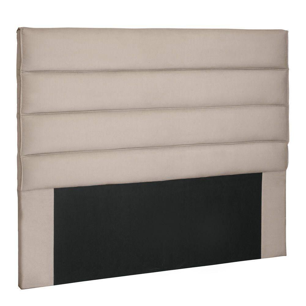 Cabeceira Estofada Box Casal King Size 195cm Suede Bege