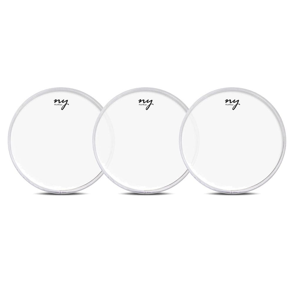 Kit 3 Peles Leitosas Translucidas para Bateria 16" New York