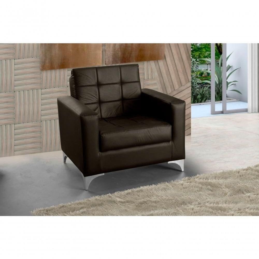 Poltrona Decorativa Taina - Marrom Corino