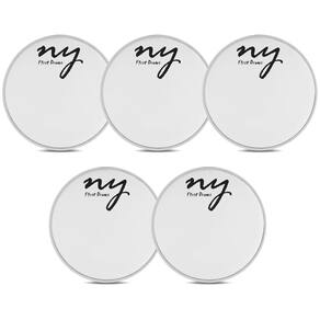 Kit 5 Peles Porosas para Bateria 22" Branca New York