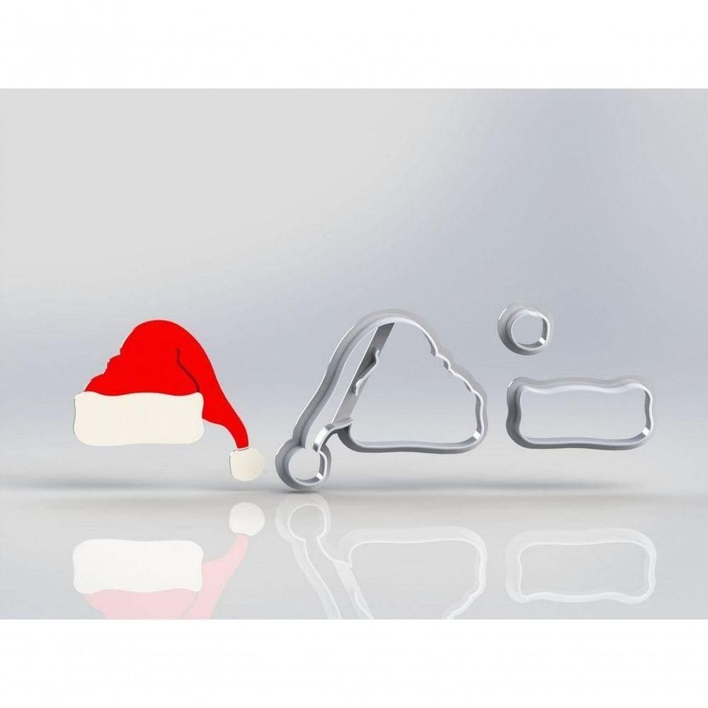 Cortador Natal Touca Do Papai Noel Modular Tamanho 4 Cm