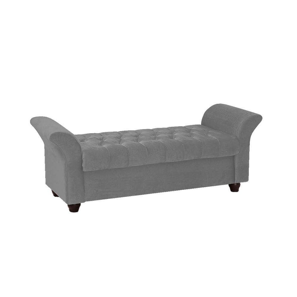 Recamier Divã Morabe P04 195 Cm Suede Cinza Tca 940