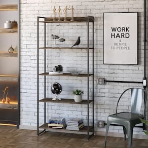 Estante Livreiro Multiuso Dynamica Industrial 80Cm 5 Prateleiras C08 Carvalho Dark